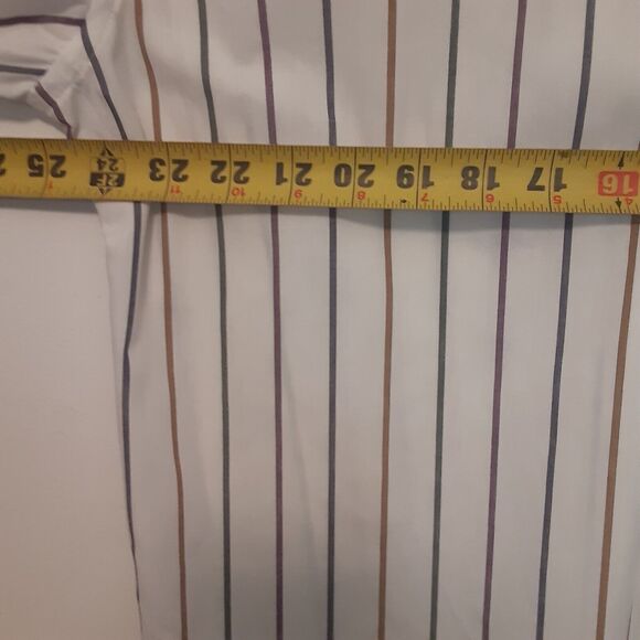 Wearguard Button Up Shirt Mens Large White Striped Long Sleeve Work - Picture 8 of 9